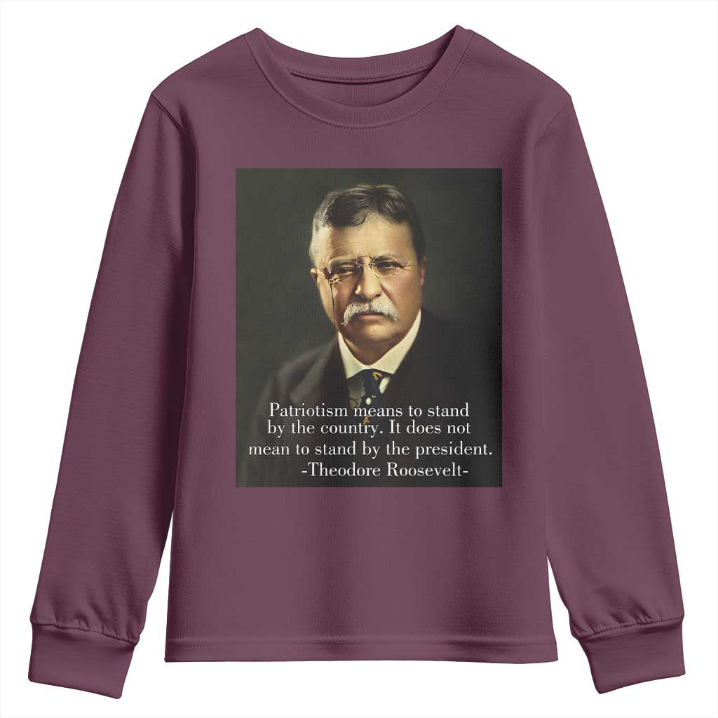 Theodore Teddy Roosevelt Patriotic Youth Sweatshirt Patriotism Means To Stand By The Country