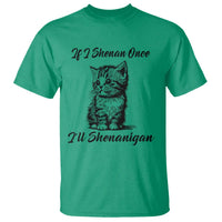 Cute Cat St Patricks Day T Shirt If I Shenan Once I'll Shenanigan