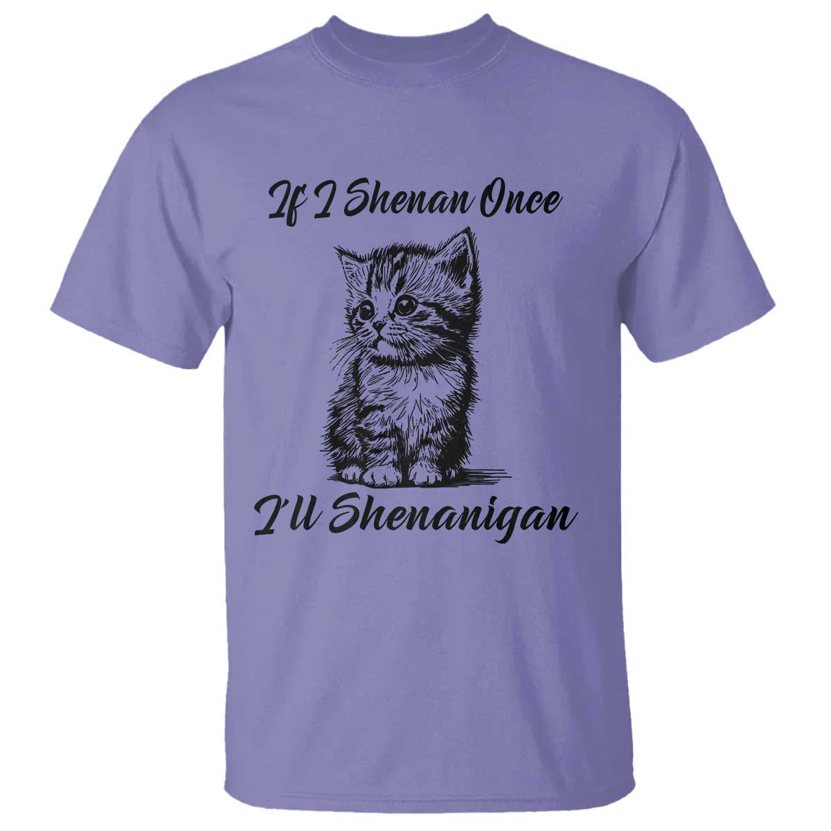 Cute Cat St Patricks Day T Shirt If I Shenan Once I'll Shenanigan