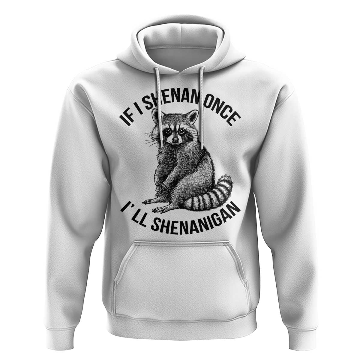 St Patricks Day Raccoon Meme Hoodie If I Shenan Once I'll Shenanigan