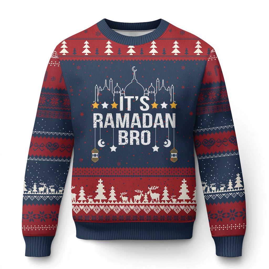 It's Ramadan Bro Ugly Christmas Sweater Islamic Fasting Muslim - Wonder Print Shop