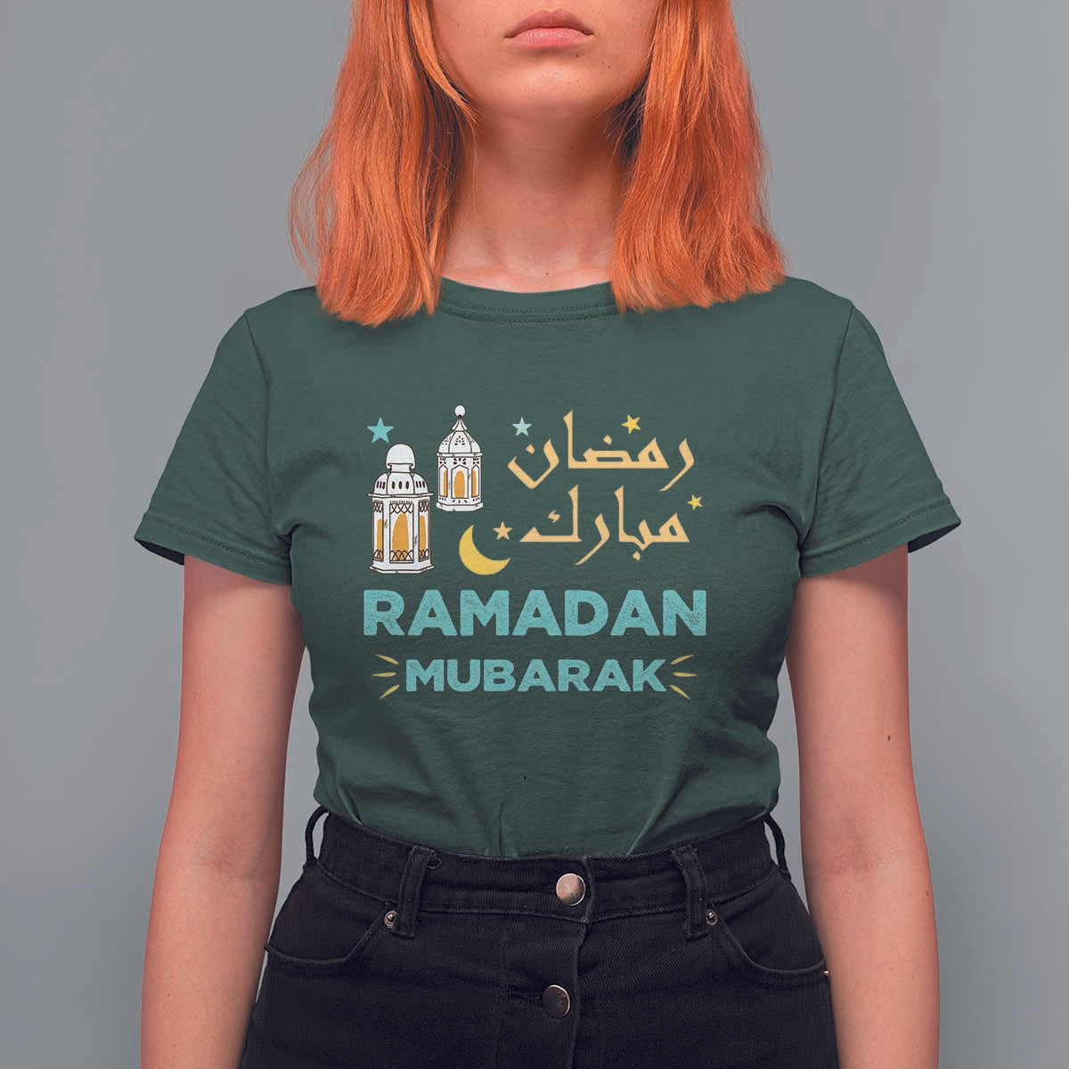 Ramadan Mubarak Muslim T Shirt For Women