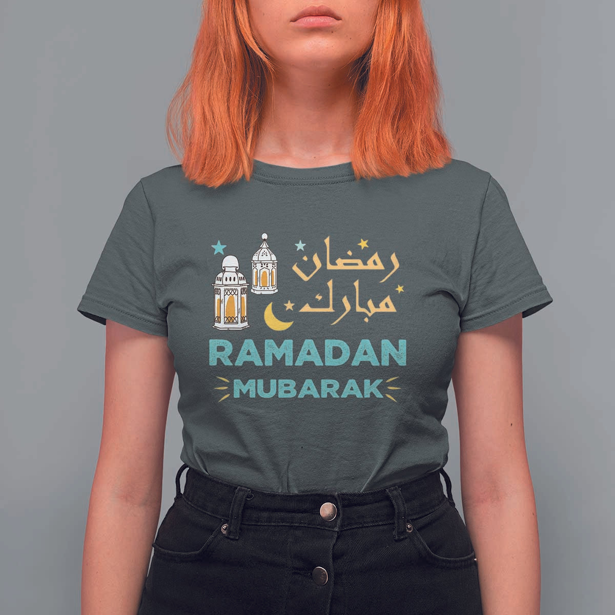 Ramadan Mubarak Muslim T Shirt For Women