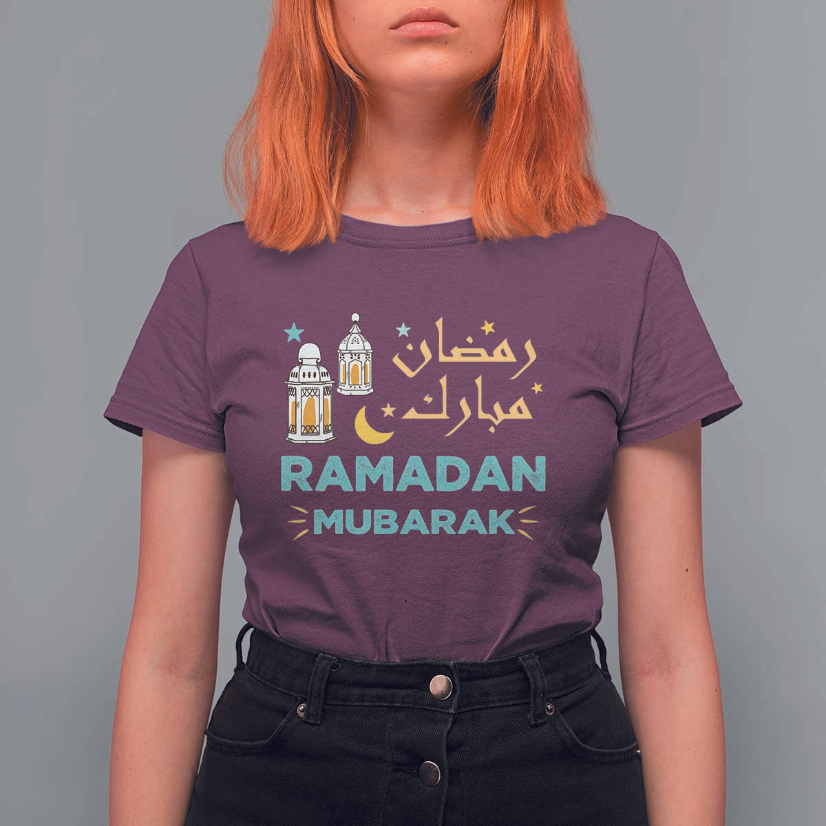 Ramadan Mubarak Muslim T Shirt For Women