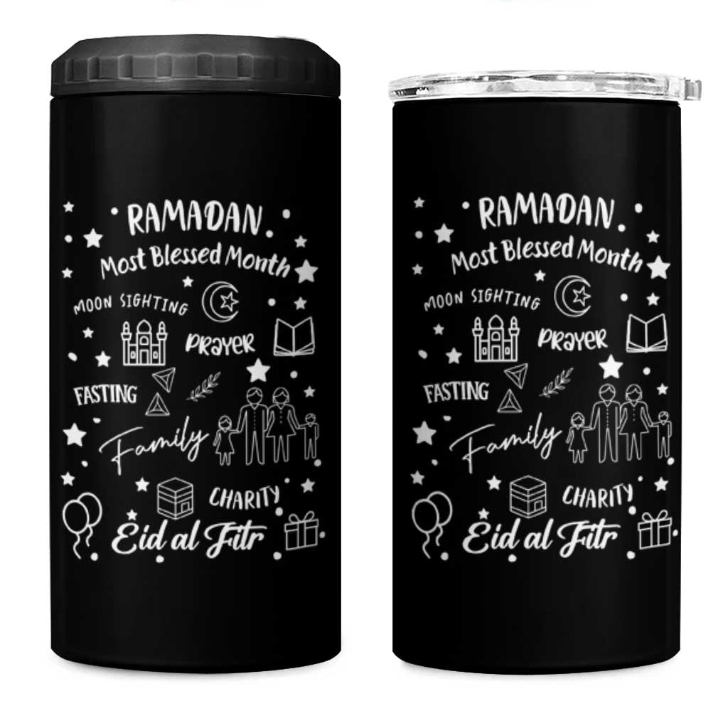 Ramadan Blessed Month 4 in 1 Can Cooler Tumbler Muslim Islamic Ramadhan Eid al Fitr