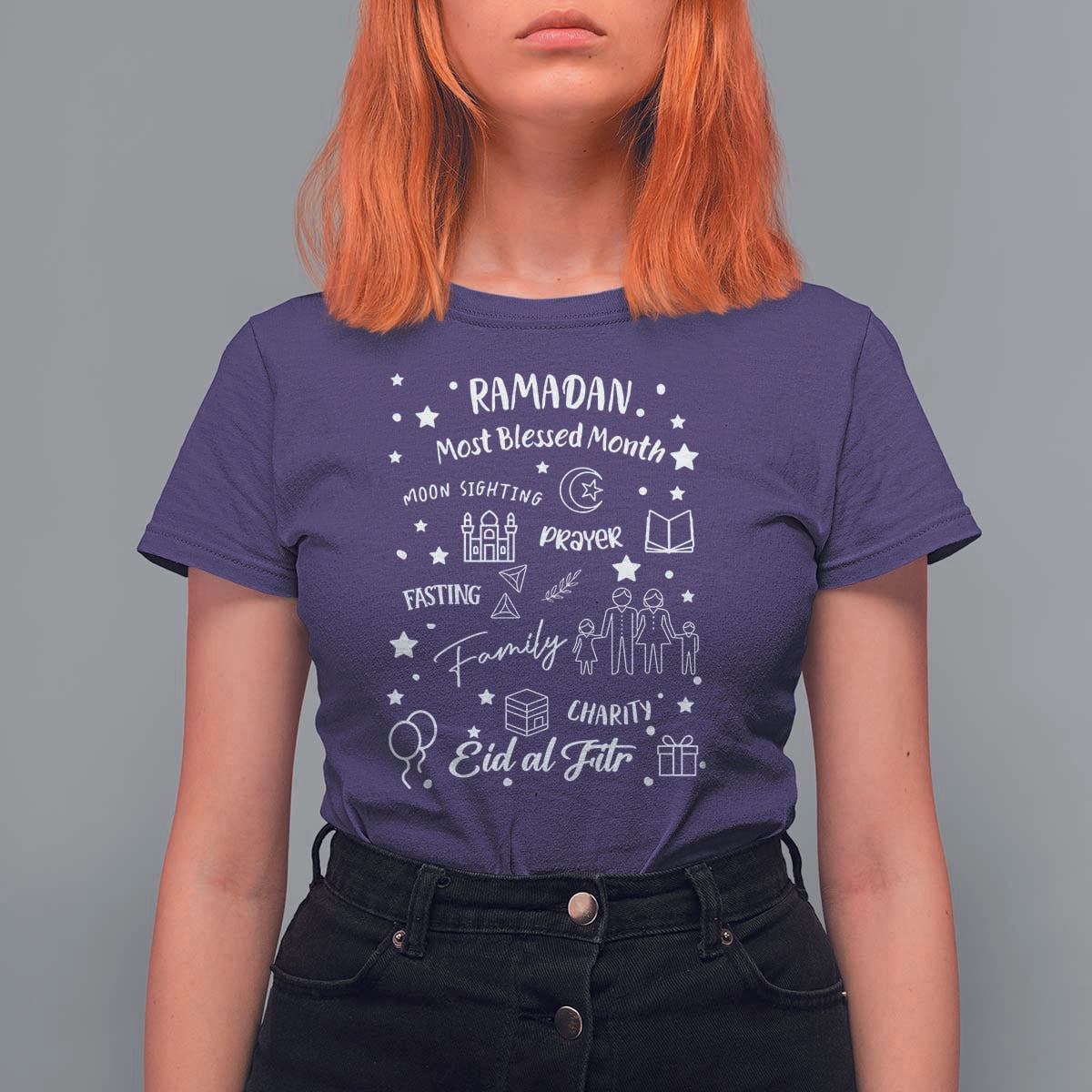 Ramadan Blessed Month T Shirt For Women Muslim Islamic Ramadhan Eid al Fitr