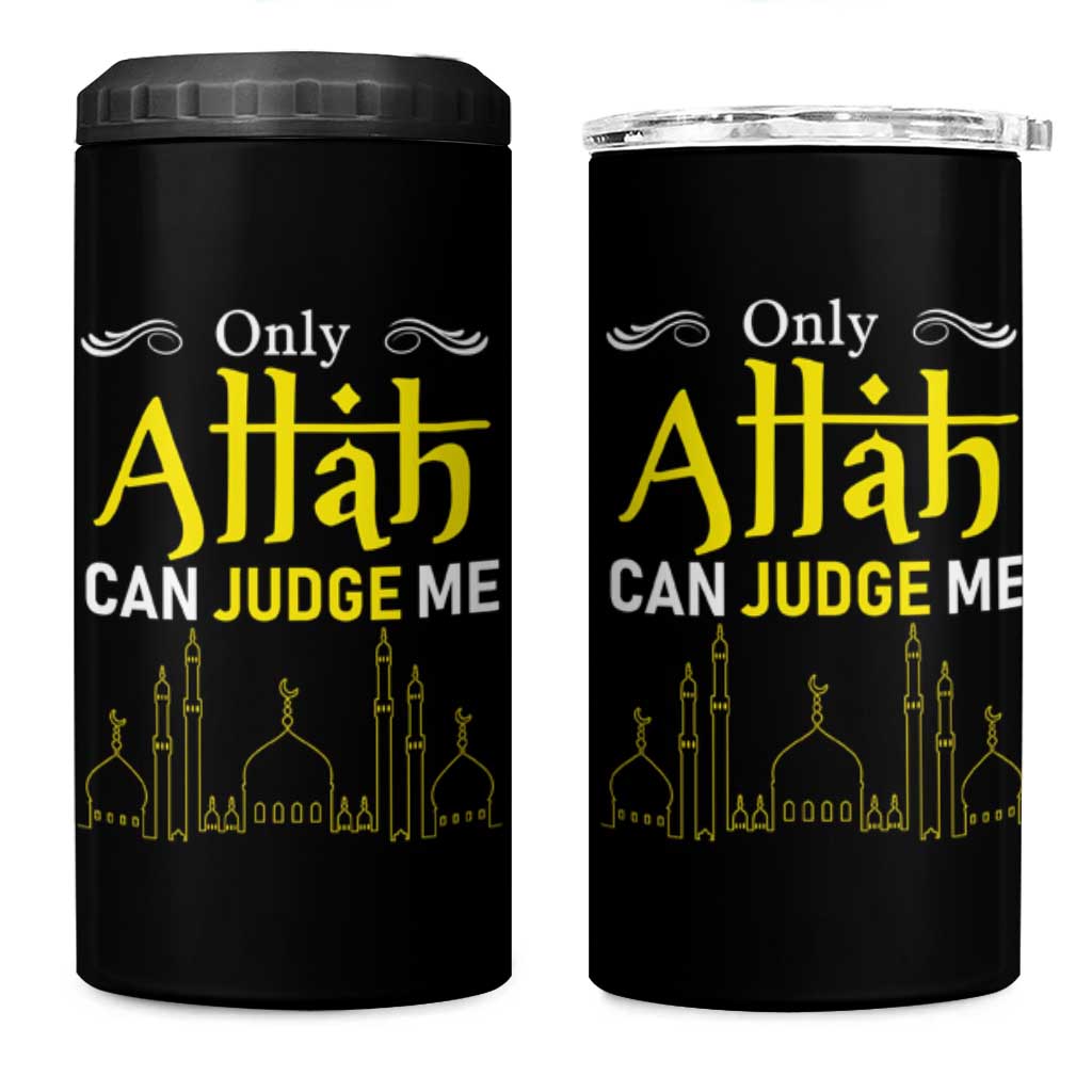 Only Allah Can Judge Me 4 in 1 Can Cooler Tumbler Islamic Muslim Ramadan Eid