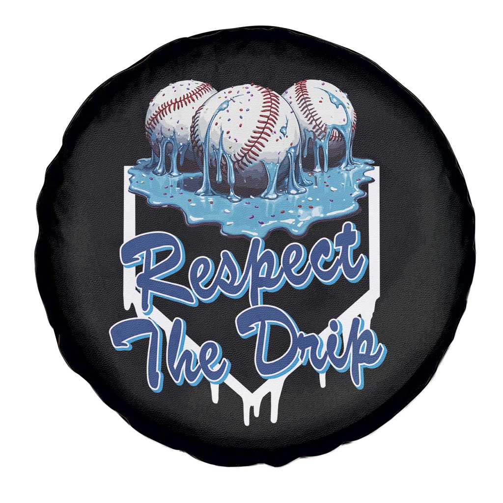 Respect The Drip Baseball Spare Tire Cover Driping Ice Cream Sport Lover