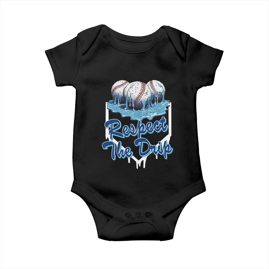 Respect The Drip Baseball Baby Onesie Driping Ice Cream Sport Lover