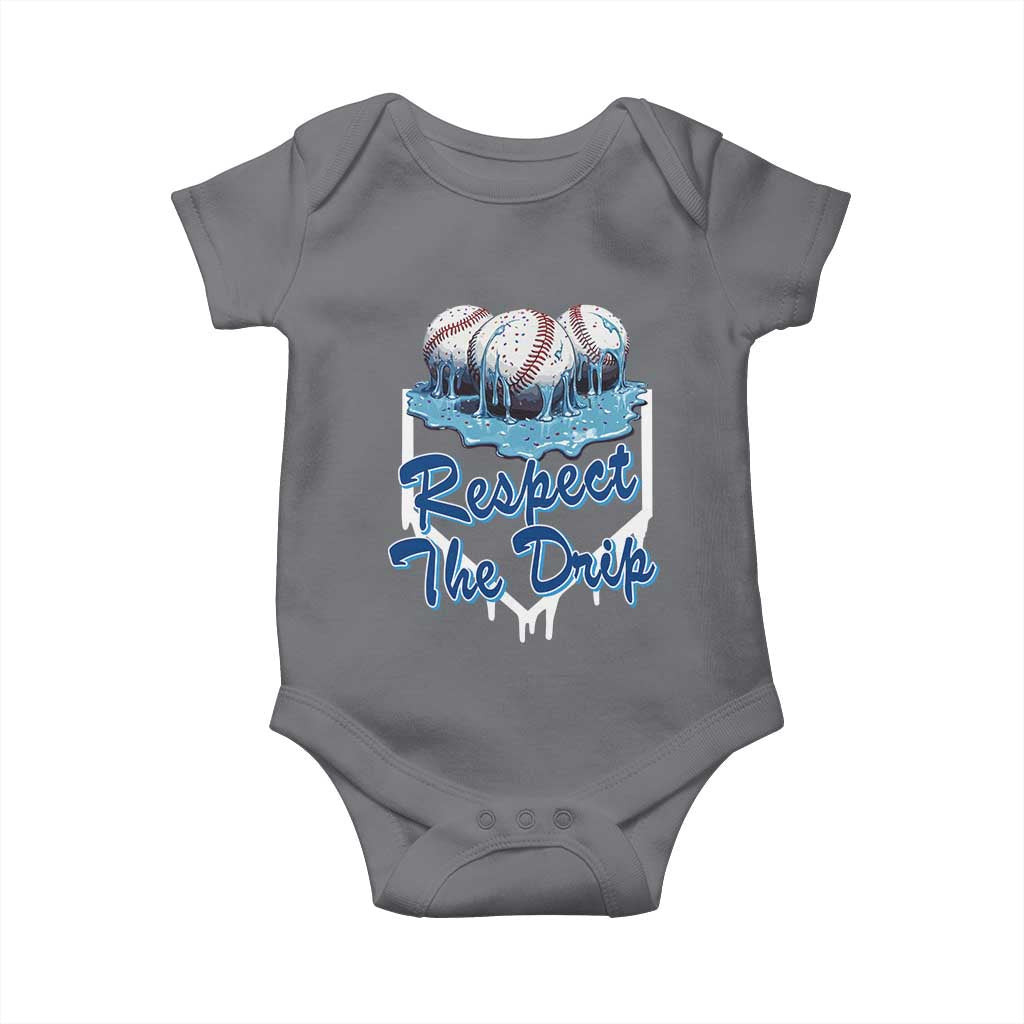 Respect The Drip Baseball Baby Onesie Driping Ice Cream Sport Lover