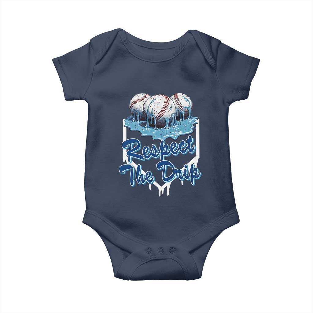 Respect The Drip Baseball Baby Onesie Driping Ice Cream Sport Lover