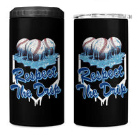 Respect The Drip Baseball 4 in 1 Can Cooler Tumbler Driping Ice Cream Sport Lover