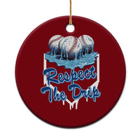 Respect The Drip Baseball Ceramic Ornament Driping Ice Cream Sport Lover - Wonder Print Shop