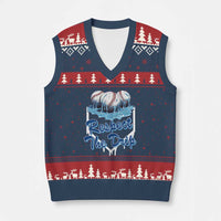 Respect The Drip Baseball V-Neck Knit Sweater Vest Driping Ice Cream Sport Lover - Wonder Print Shop