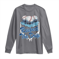 Respect The Drip Baseball Long Sleeve Shirt Driping Ice Cream Sport Lover
