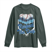 Respect The Drip Baseball Long Sleeve Shirt Driping Ice Cream Sport Lover