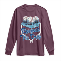 Respect The Drip Baseball Long Sleeve Shirt Driping Ice Cream Sport Lover