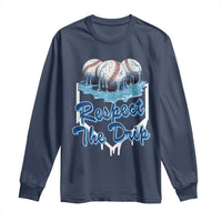 Respect The Drip Baseball Long Sleeve Shirt Driping Ice Cream Sport Lover
