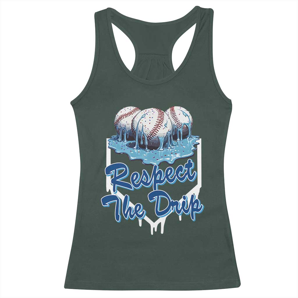 Respect The Drip Baseball Racerback Tank Top Driping Ice Cream Sport Lover