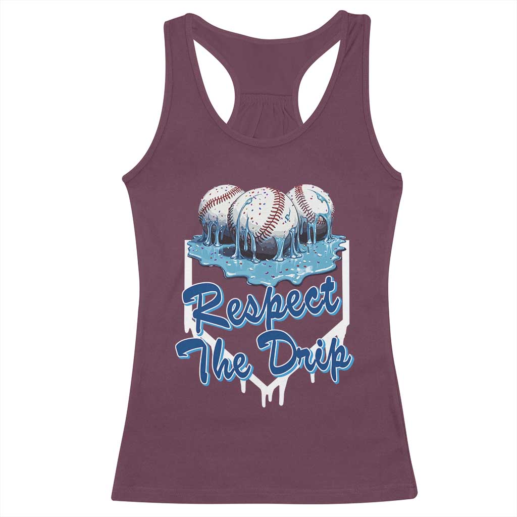 Respect The Drip Baseball Racerback Tank Top Driping Ice Cream Sport Lover