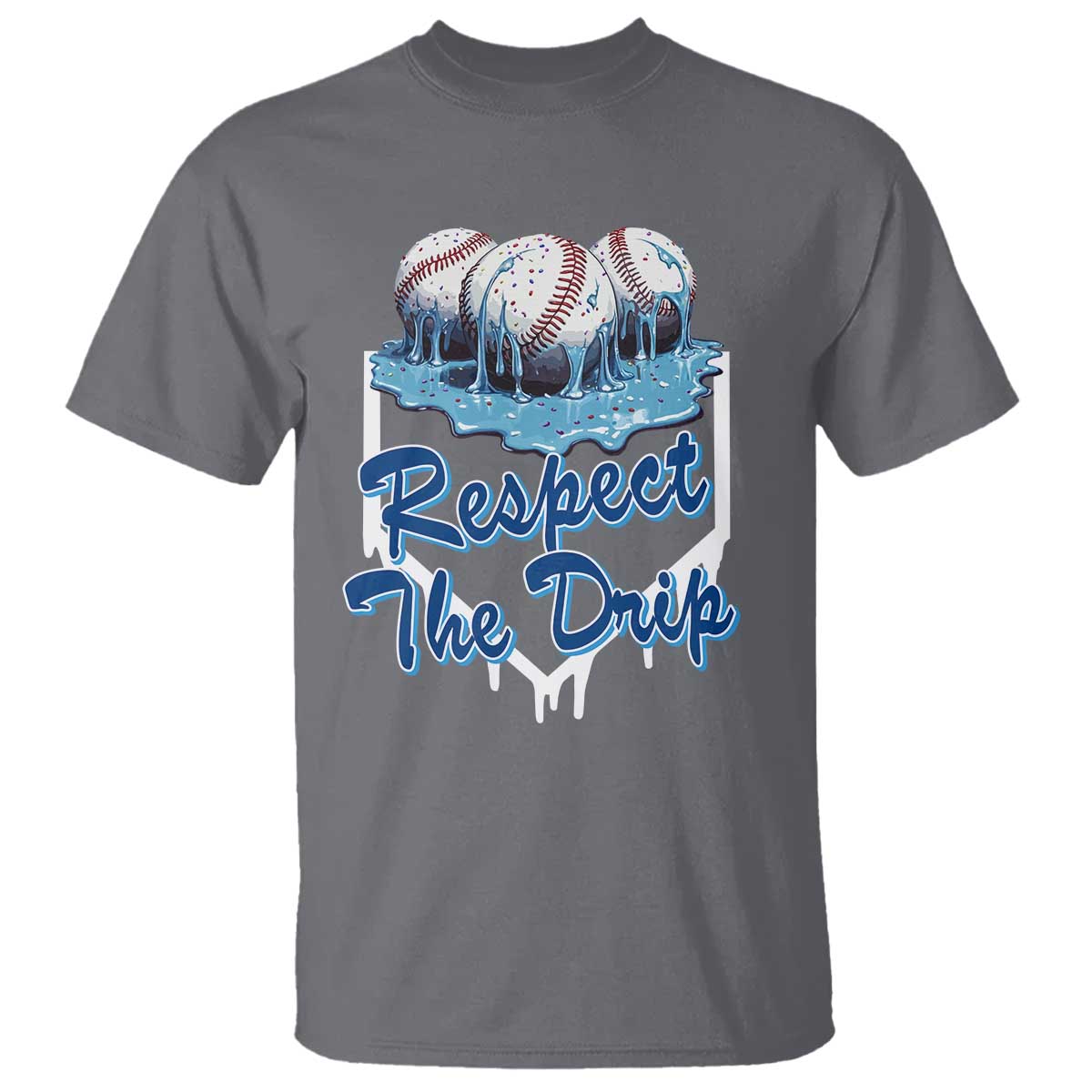 Respect The Drip Baseball T Shirt Driping Ice Cream Sport Lover