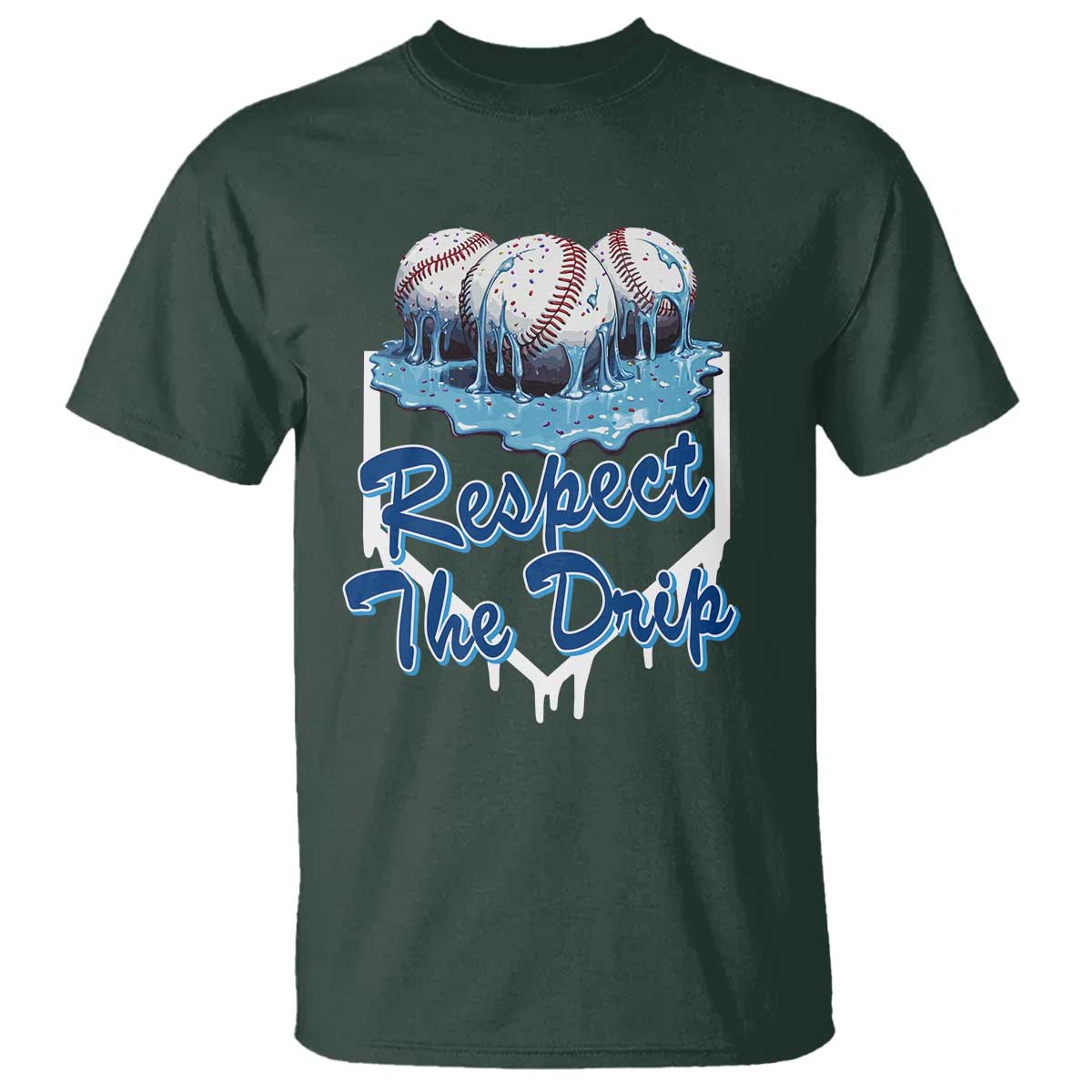 Respect The Drip Baseball T Shirt Driping Ice Cream Sport Lover