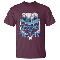 Respect The Drip Baseball T Shirt Driping Ice Cream Sport Lover