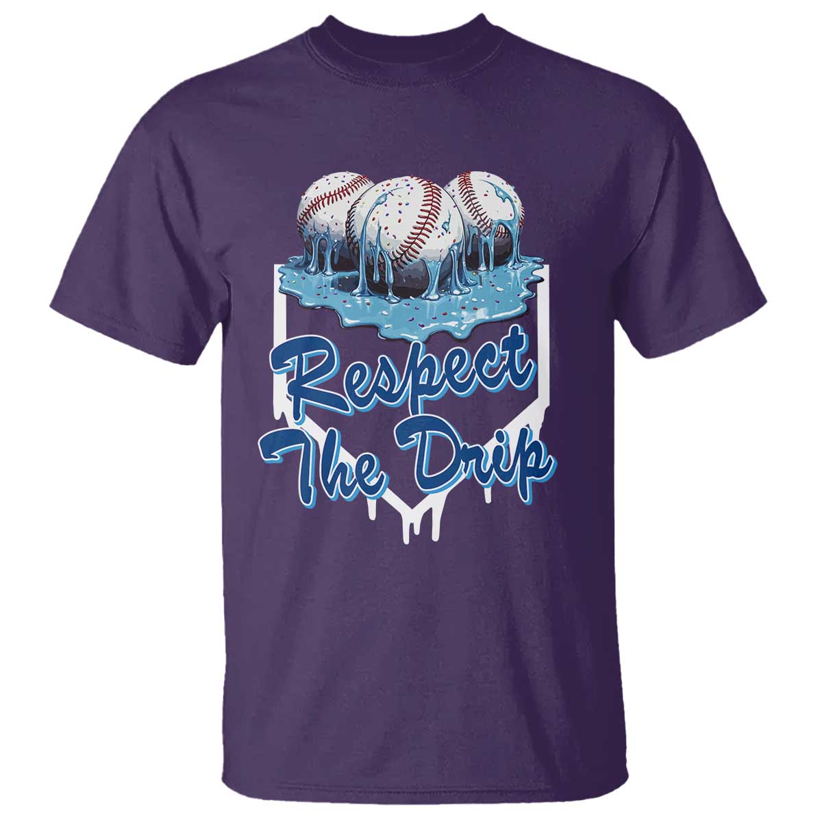 Respect The Drip Baseball T Shirt Driping Ice Cream Sport Lover