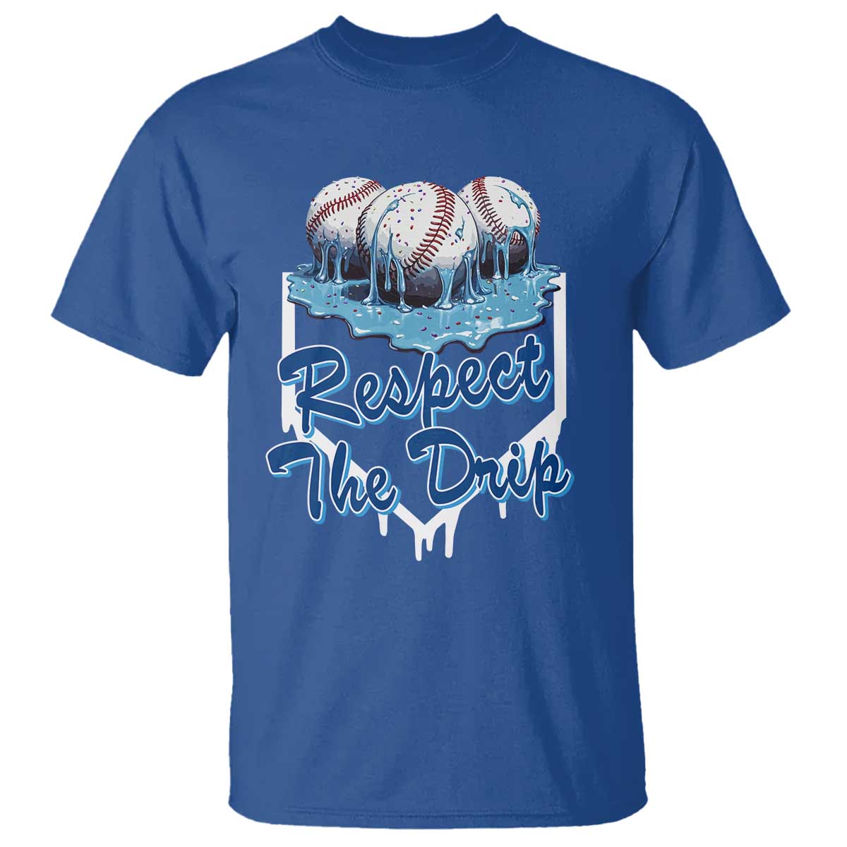 Respect The Drip Baseball T Shirt Driping Ice Cream Sport Lover