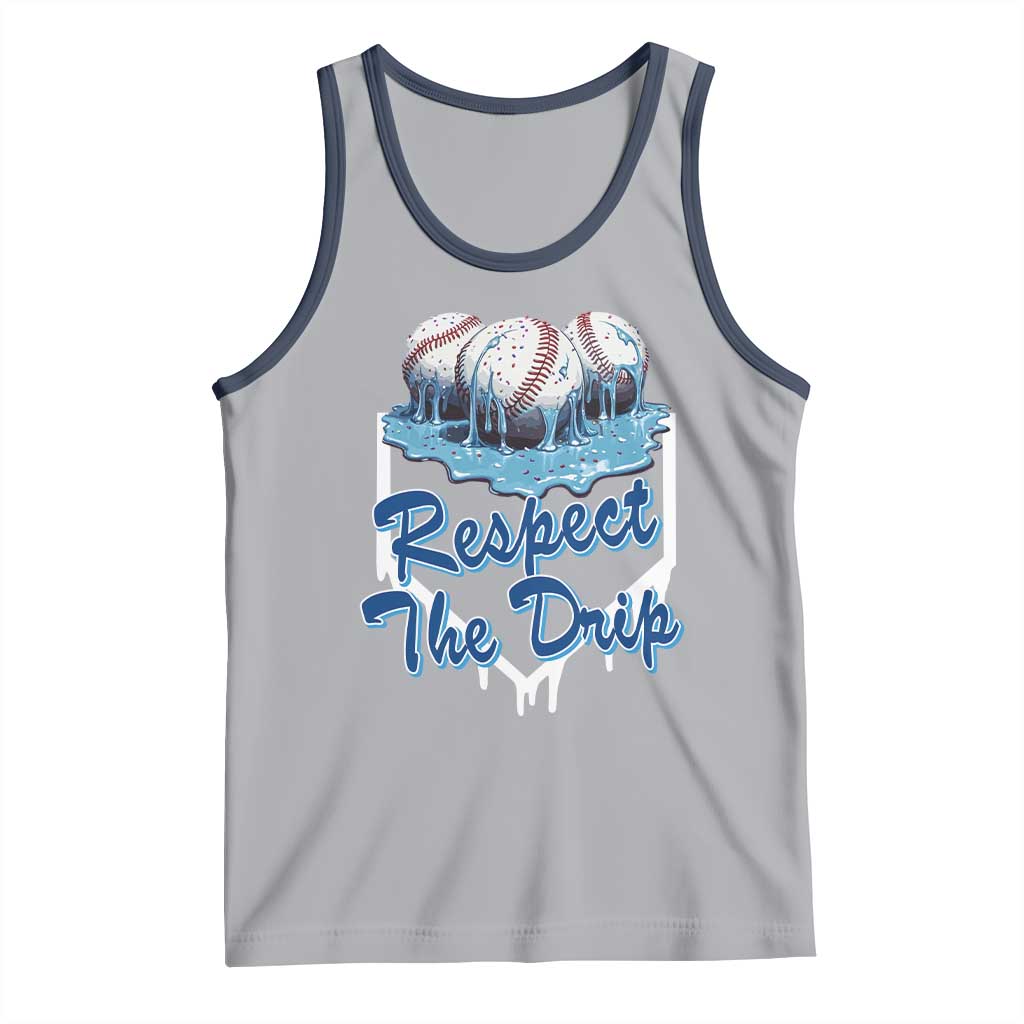 Respect The Drip Baseball Tank Top Driping Ice Cream Sport Lover