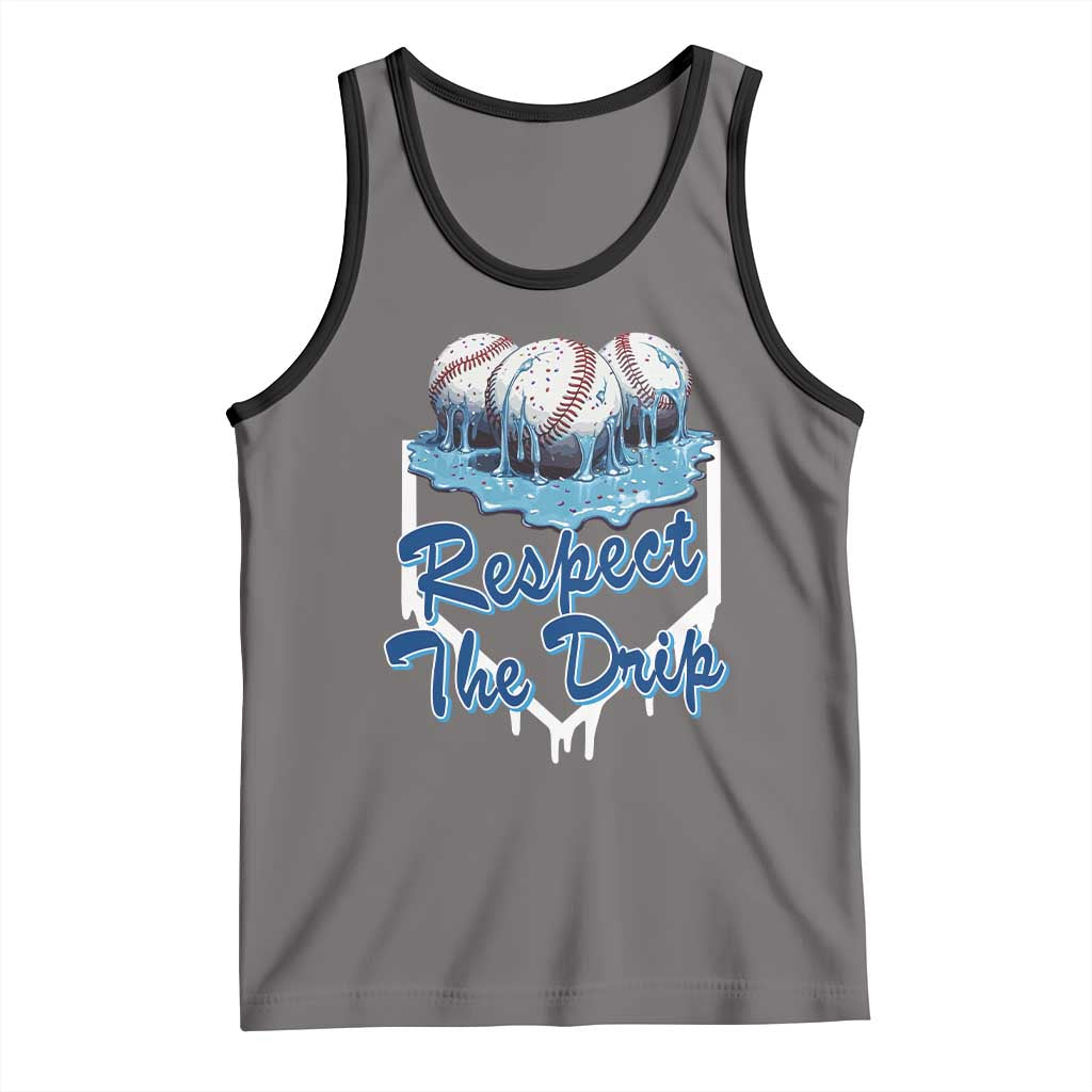 Respect The Drip Baseball Tank Top Driping Ice Cream Sport Lover