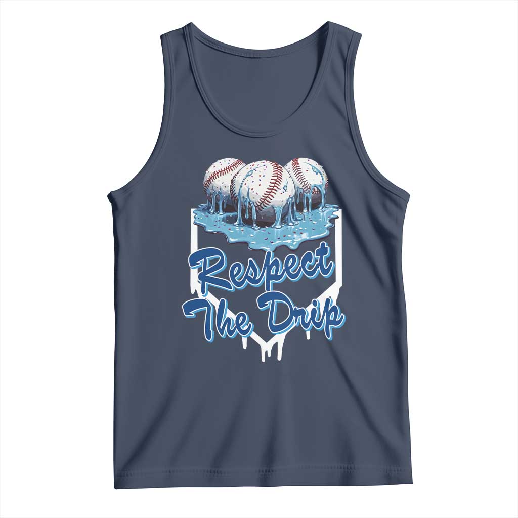 Respect The Drip Baseball Tank Top Driping Ice Cream Sport Lover