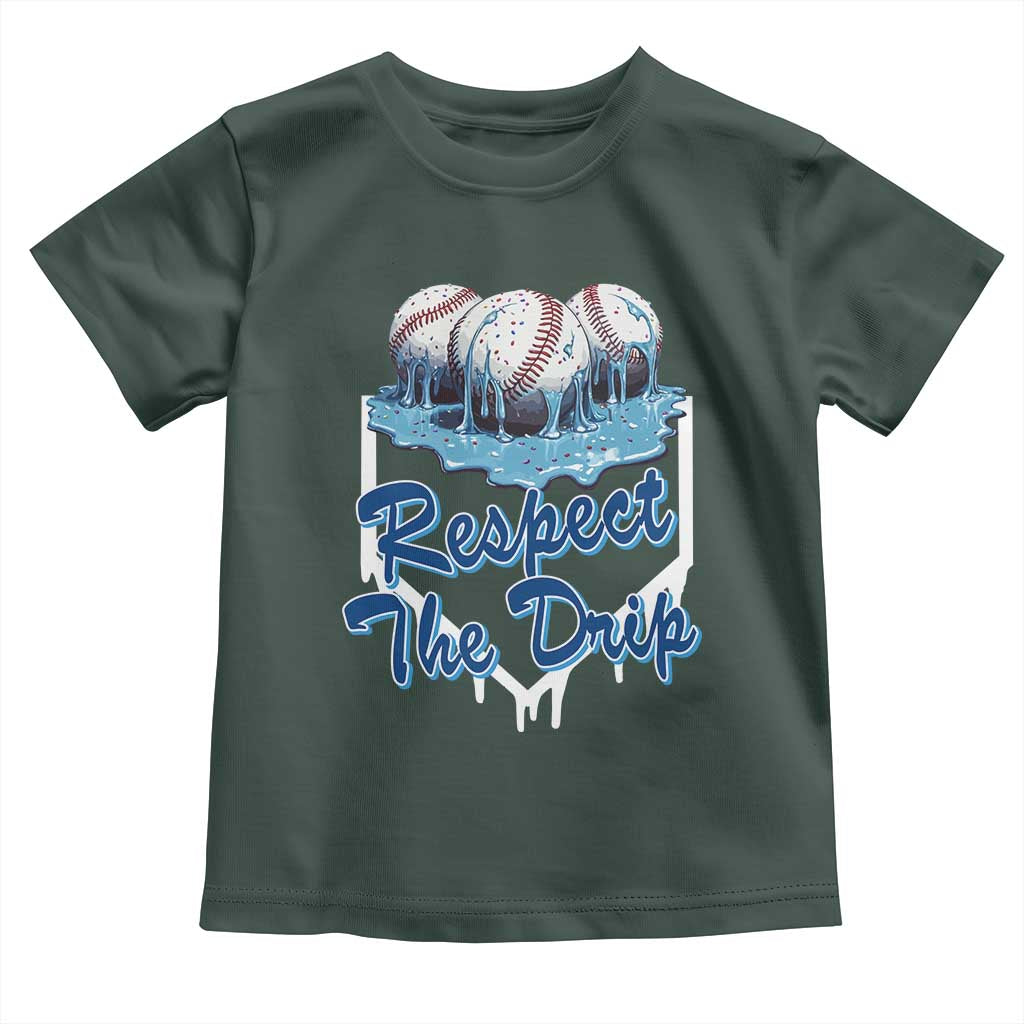 Respect The Drip Baseball Toddler T Shirt Driping Ice Cream Sport Lover