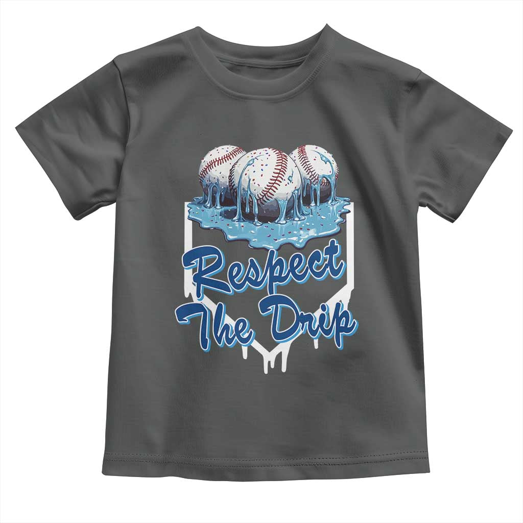 Respect The Drip Baseball Toddler T Shirt Driping Ice Cream Sport Lover
