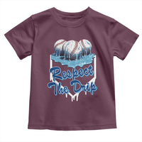 Respect The Drip Baseball Toddler T Shirt Driping Ice Cream Sport Lover