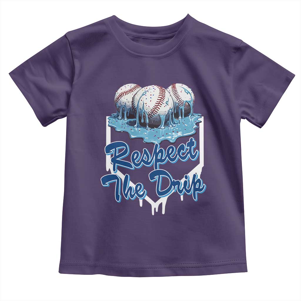 Respect The Drip Baseball Toddler T Shirt Driping Ice Cream Sport Lover