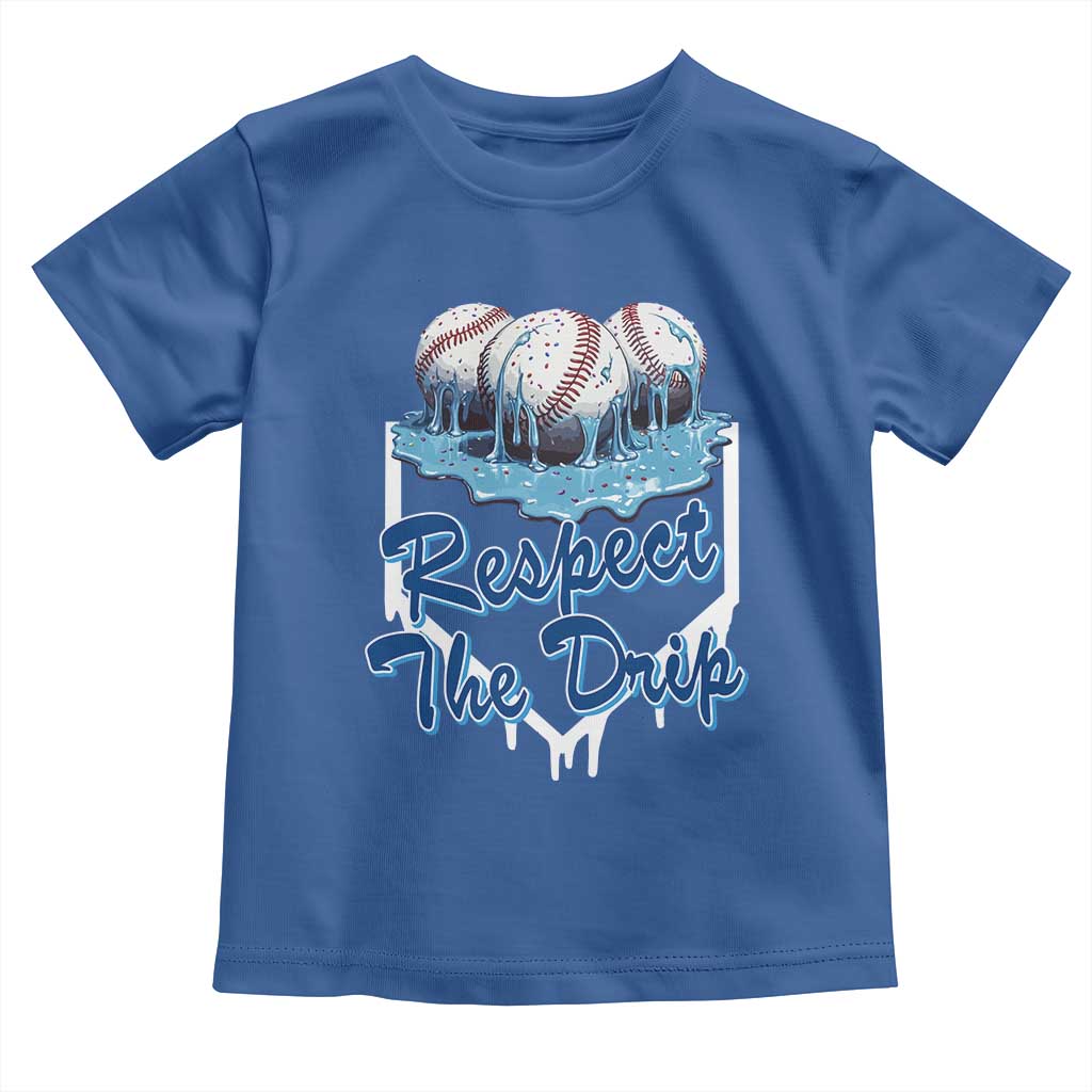 Respect The Drip Baseball Toddler T Shirt Driping Ice Cream Sport Lover