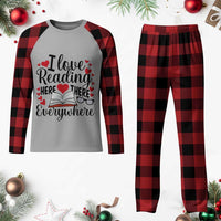 I Love Reading Here There Anywhere Plaid Pajama Set Reading Month Across America - Wonder Print Shop