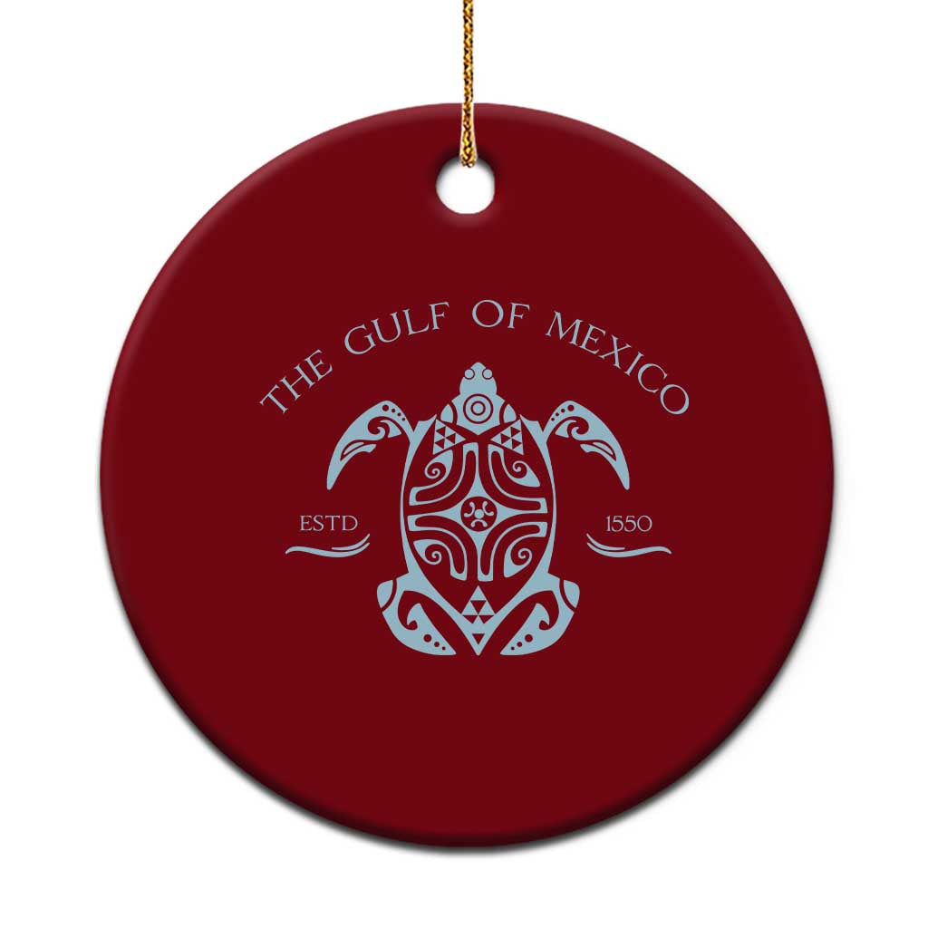 Gulf of Mexico Turtle Ceramic Ornament Golfo de Mexico Forever - Wonder Print Shop