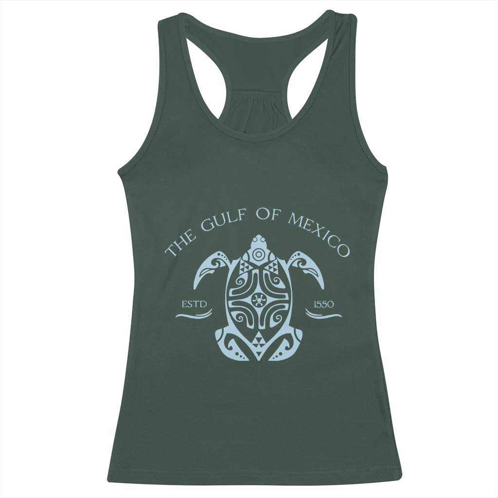 Gulf of Mexico Turtle Racerback Tank Top Golfo de Mexico Forever