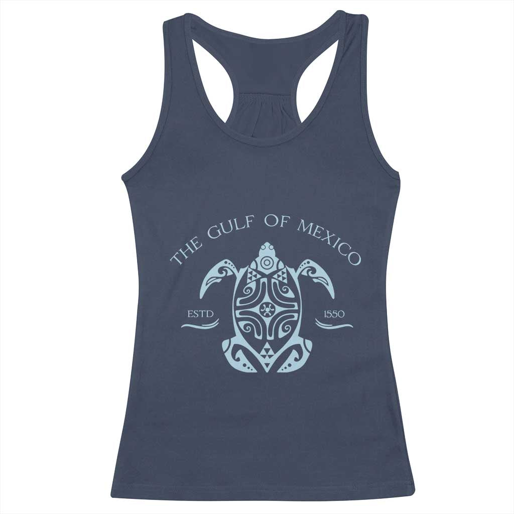 Gulf of Mexico Turtle Racerback Tank Top Golfo de Mexico Forever