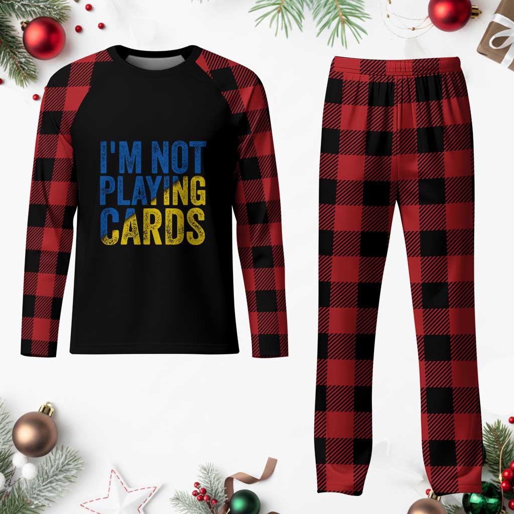 Zelensky I'm Not Playing Cards Plaid Pajama Set - Wonder Print Shop