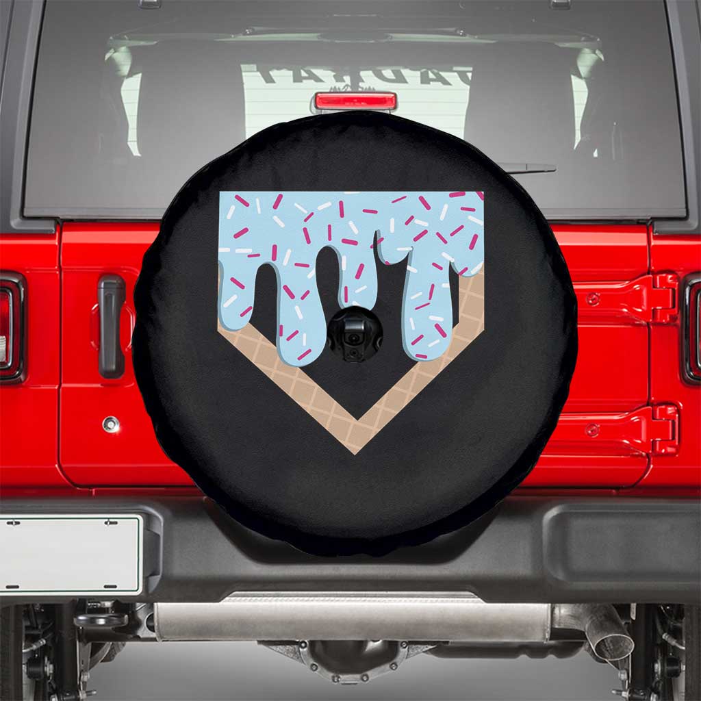Baseball Ice Cream Dripping Spare Tire Cover Home Plate Drip