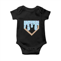 Baseball Ice Cream Dripping Baby Onesie Home Plate Drip
