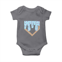 Baseball Ice Cream Dripping Baby Onesie Home Plate Drip