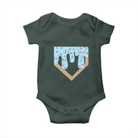 Baseball Ice Cream Dripping Baby Onesie Home Plate Drip