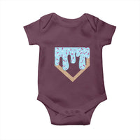 Baseball Ice Cream Dripping Baby Onesie Home Plate Drip