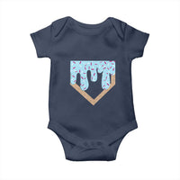 Baseball Ice Cream Dripping Baby Onesie Home Plate Drip