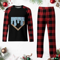 Baseball Ice Cream Dripping Plaid Pajama Set Home Plate Drip - Wonder Print Shop