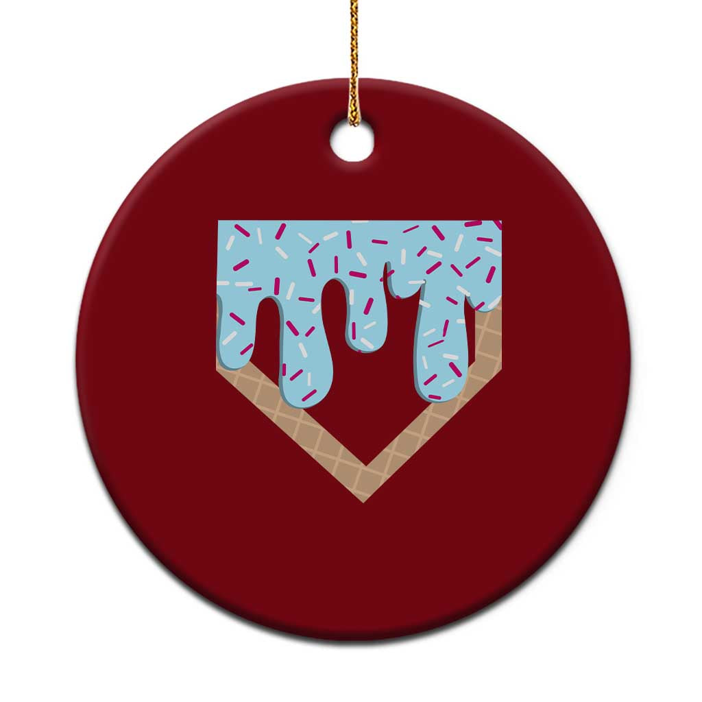 Baseball Ice Cream Dripping Ceramic Ornament Home Plate Drip - Wonder Print Shop